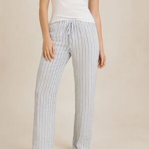 Forever 21 Women's S Pajama Pants Blue Black White Stripes Comfy Cozy Loungewear